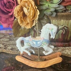 Vintage Rocking Horse Carousel Figurine